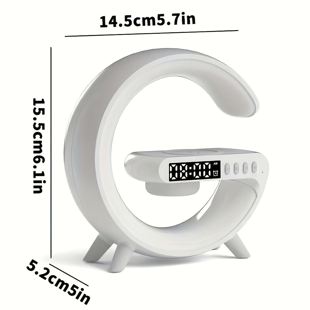 Wireless Speakers With Wireless Fast Charging, Rhythm RGB Light, Bar Smart Light, Sunrise Alarm Clock, Wake Up Light For Bedrooms, Dimmable Table Lamp. - Veloxea