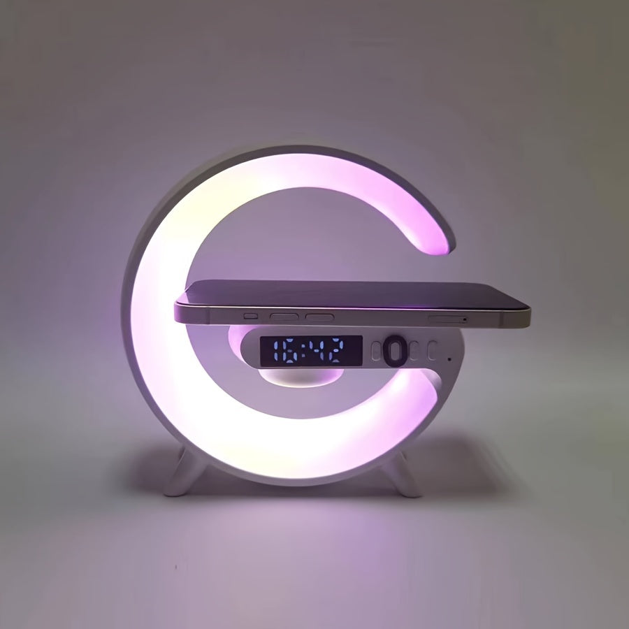 Wireless Speakers With Wireless Fast Charging, Rhythm RGB Light, Bar Smart Light, Sunrise Alarm Clock, Wake Up Light For Bedrooms, Dimmable Table Lamp. - Veloxea