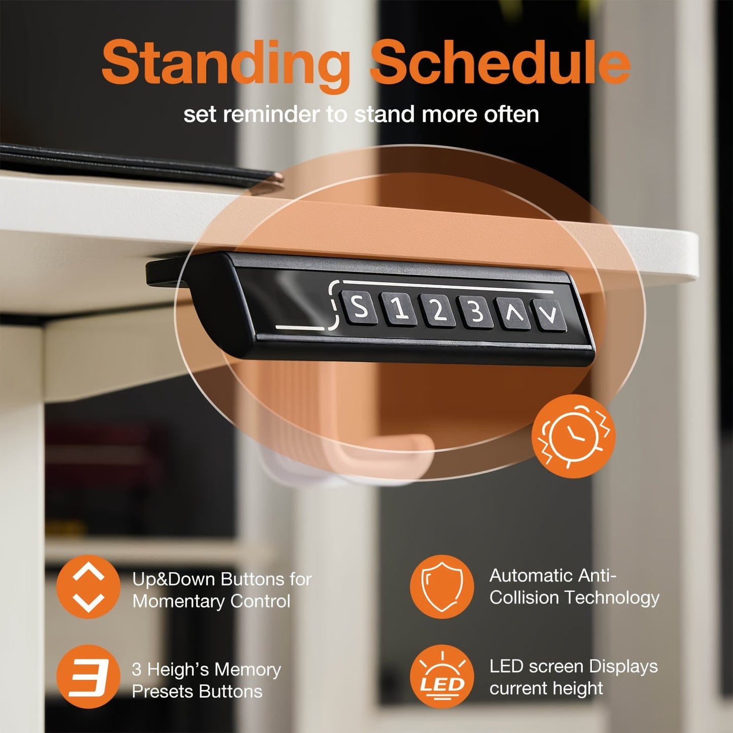 55 inches Standing Desk Adjustable Height Electric Sit Stand Up Desk, Gaming Desk Ergonomic Workstation For Home Office, Cafes, Catering, Event Holding, 4 Colors - Veloxea