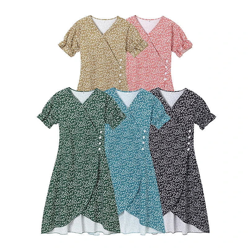 Sweet Wind Sleeveless Dress Summer Halter-top Pure Color Sash a Short Skirt