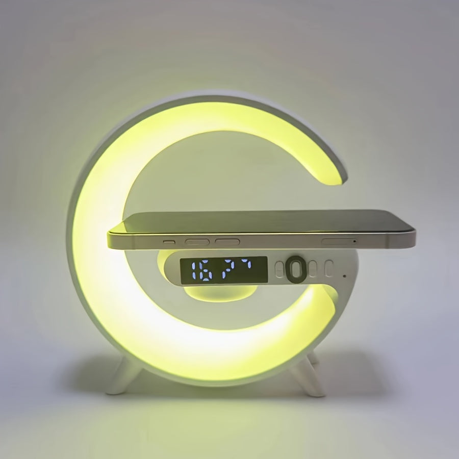 Wireless Speakers With Wireless Fast Charging, Rhythm RGB Light, Bar Smart Light, Sunrise Alarm Clock, Wake Up Light For Bedrooms, Dimmable Table Lamp. - Veloxea