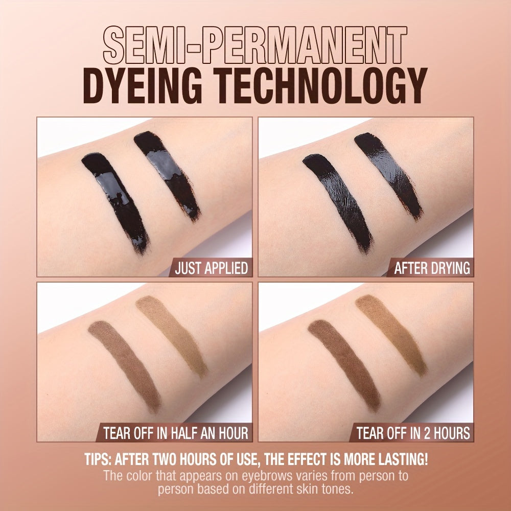 5-Day Tattoo Brow Gel - Semi-Permanent, Even Color, Long-Lasting Makeup - Effortless Peel-Off for Natural-Looking Brows