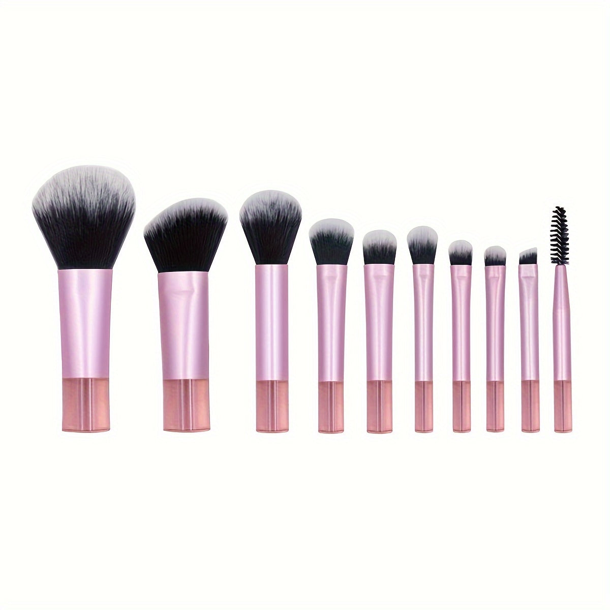 10-Piece Mini Travel Makeup Brush Set - Sleek & Minimalist Design with Portable Storage Bag, High-Quality Cosmetic Brushes for Versatile Makeup Application, Ideal Travel Essentials for Beauty Enthusiasts - Veloxea