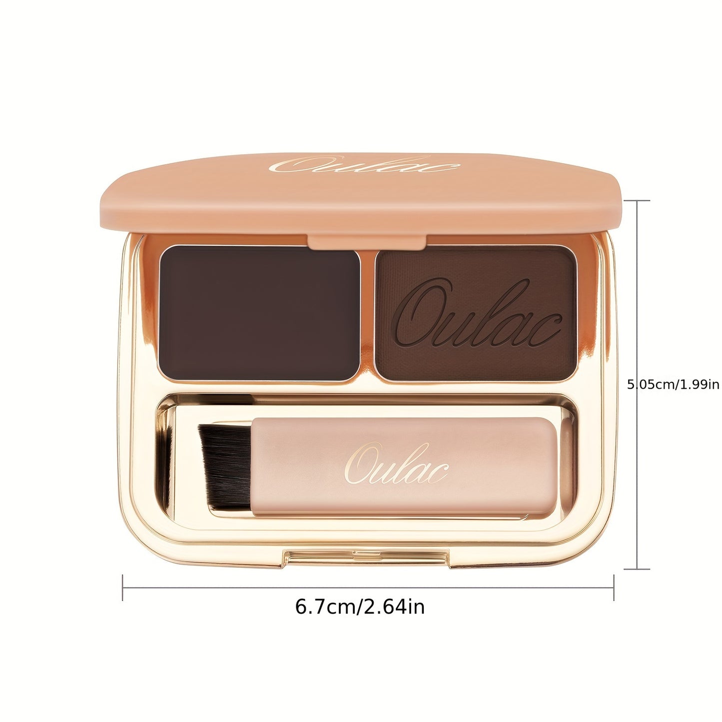 Oulac 2-in-1 Dual Color Eyebrow Powder, Long-Lasting Instant Eyebrow Powder