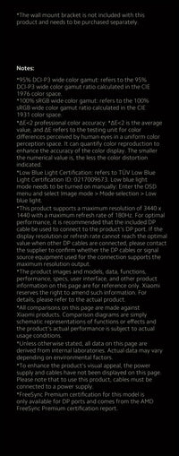 Xiaomi 34-inch Curved Gaming Monitor 180Hz High Reshed Rate 1ms Fast FreeSync Premium E<2* Professional Calibration 95%DCI-P3 100% SRGB* Low Blue Light Computer Screen Monitor Desktop Monitor - Veloxea