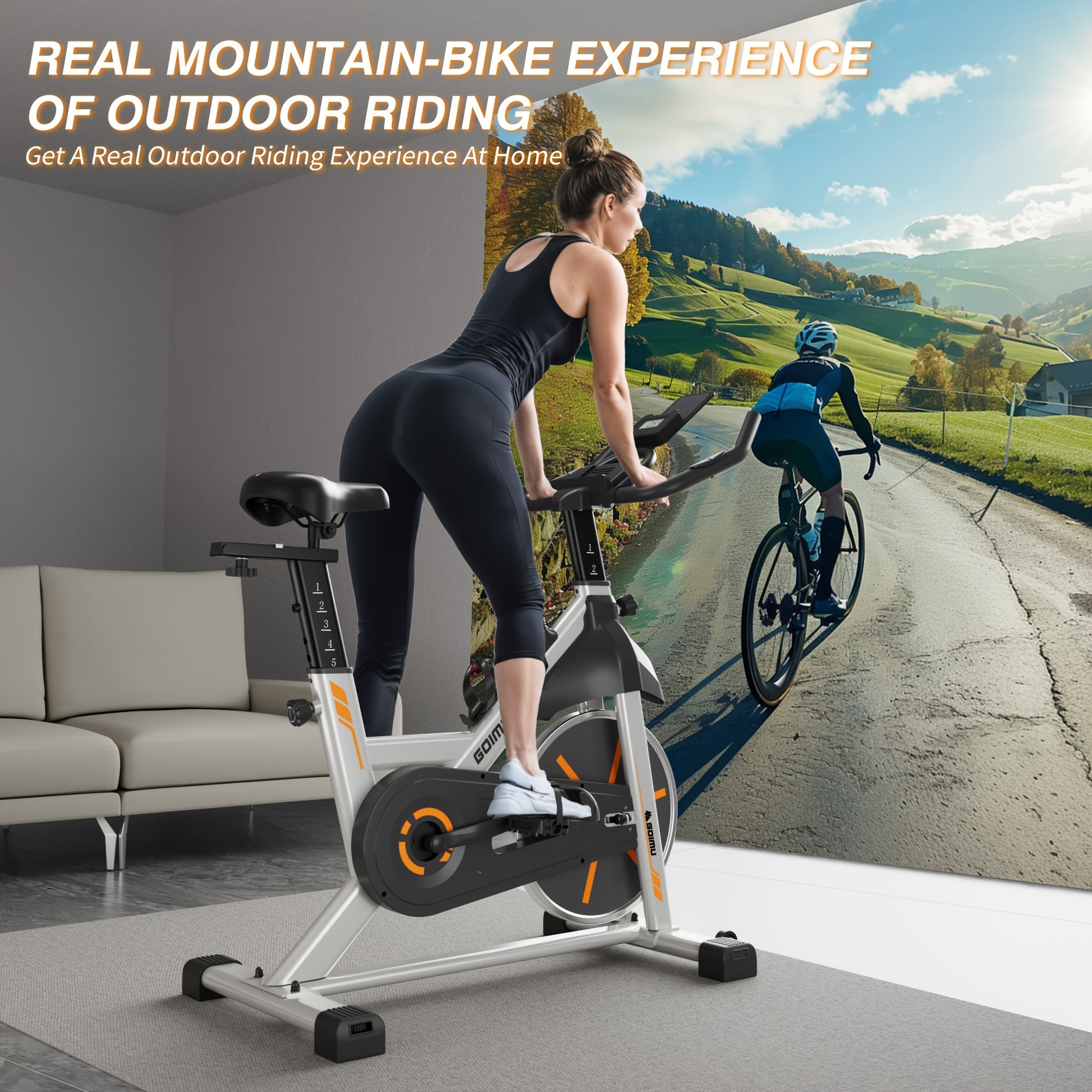 Exercise Bike, Cycling Bike with Magnetic Resistance, Fitness Cycle Bike with Digital Display & Ipad Mount, 350lbs Weight Capacity - Veloxea