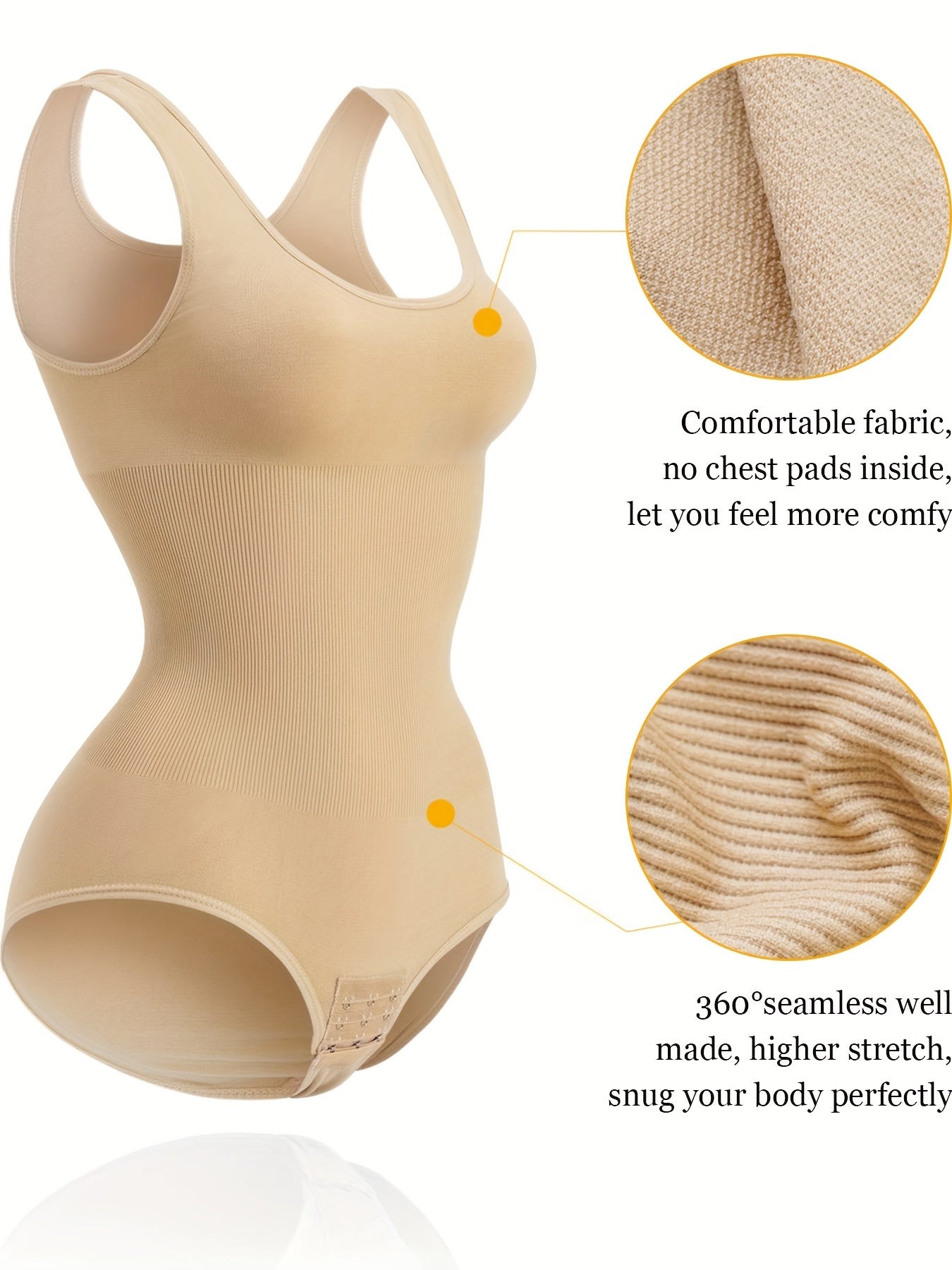 Racelo Shape Wear Bodysuit For Women Waist Trainer Tummy Control Full Body Shaper Seamless Scoop Neck Jumpsuit
