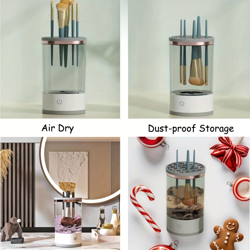 1pc Electric Makeup Brush Cleaner, Cosmetic Brush Cleaner, 2024 New Electric Makeup Brush Cleaner, Makeup Brush Cleaner, Automatic Spinning Makeup Brush Cleaner Fit For All Size Makeup Brush - Veloxea