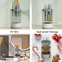 1pc Electric Makeup Brush Cleaner, Cosmetic Brush Cleaner, 2024 New Electric Makeup Brush Cleaner, Makeup Brush Cleaner, Automatic Spinning Makeup Brush Cleaner Fit For All Size Makeup Brush - Veloxea