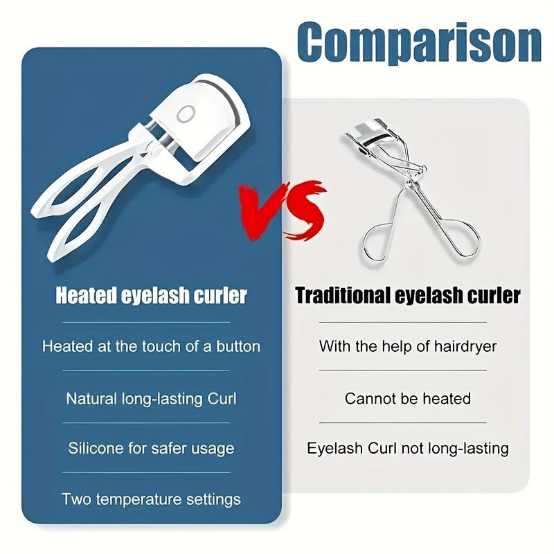 1pc ABS Electric Eyelash Curler, Modern Eyelashes Instrument For Home, Long-Lasting Curled Eyelashes, Eyelashes Clip, Eyelash Curler, Makeup Tools - Veloxea