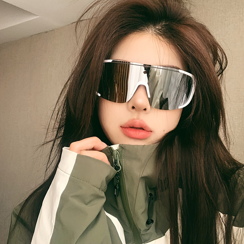 Women's Oversized Sports Glasse, AC Lens, Composite Frame, Ideal For Skating And Outdoor Activities - Veloxea
