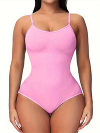 Solid Color Spaghetti Strap Bodysuit, Sexy Backless Slim Fit Bodysuit For Summer, Women's Clothing