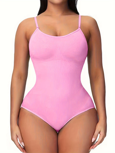 Solid Color Spaghetti Strap Bodysuit, Sexy Backless Slim Fit Bodysuit For Summer, Women's Clothing
