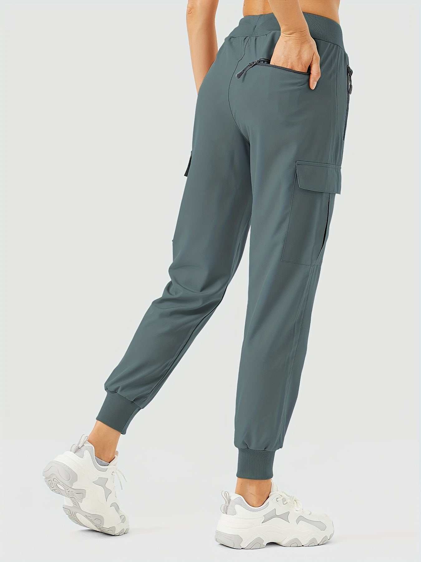 Women's Cargo Joggers Hiking Pants Lightweight Camping Quick Dry Water Resistant UPF 50+ Zippered Pockets - Veloxea