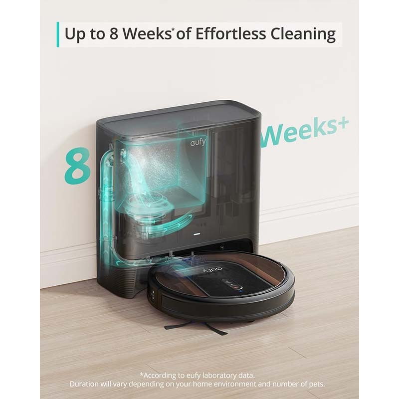 Certified - Refurbished-eufy Clean by Anker, RoboVac G30 Hybrid+, 2-in-1 Sweep and mop, Self-Emptying Robot Vacuum, Dynamic Navigation, Allergy Care, 2000 Pa Strong Suction, Wi-Fi, Carpets and Hard Floors - Veloxea