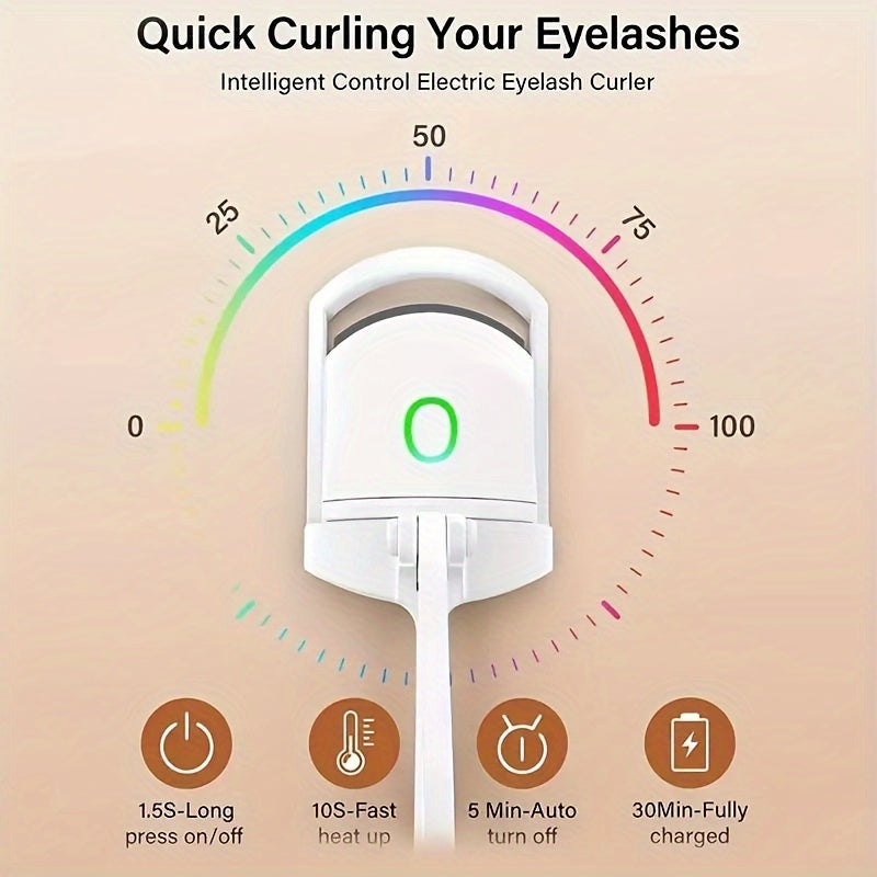 1pc ABS Electric Eyelash Curler, Modern Eyelashes Instrument For Home, Long-Lasting Curled Eyelashes, Eyelashes Clip, Eyelash Curler, Makeup Tools - Veloxea
