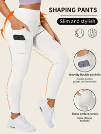 Seamless High Rise Leggings, Butt Lifting Leggings With Phone Pockets, Women's Underwear & Shapewear - Veloxea