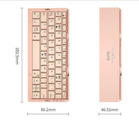 Mini Folding Bluetooth Keyboard Wireless Keypad Support3 Devices Rechargeable