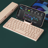 Mini Folding Bluetooth Keyboard Wireless Keypad Support3 Devices Rechargeable