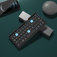 Mini Folding Bluetooth Keyboard Wireless Keypad Support3 Devices Rechargeable