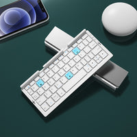 Mini Folding Bluetooth Keyboard Wireless Keypad Support3 Devices Rechargeable