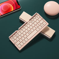 Mini Folding Bluetooth Keyboard Wireless Keypad Support3 Devices Rechargeable