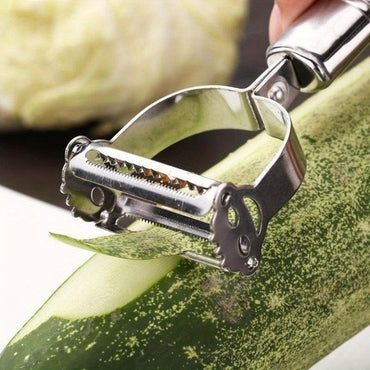 1pc Stainless Steel Vegetable Peeler - Multi-Function Fruit & Potato Grater For Dining & Relaxing, Manual Uncharged Kitchen Gadget For Restaurant - Veloxea