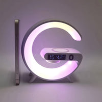 Wireless Speakers With Wireless Fast Charging, Rhythm RGB Light, Bar Smart Light, Sunrise Alarm Clock, Wake Up Light For Bedrooms, Dimmable Table Lamp. - Veloxea