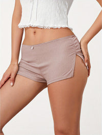 Women Pajama Shorts Soft Comfy Side Split Ruched Elastic Lounge Pants Stretch Sleep Pj Bottoms Sleepwear