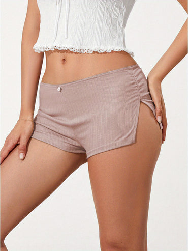 Women Pajama Shorts Soft Comfy Side Split Ruched Elastic Lounge Pants Stretch Sleep Pj Bottoms Sleepwear