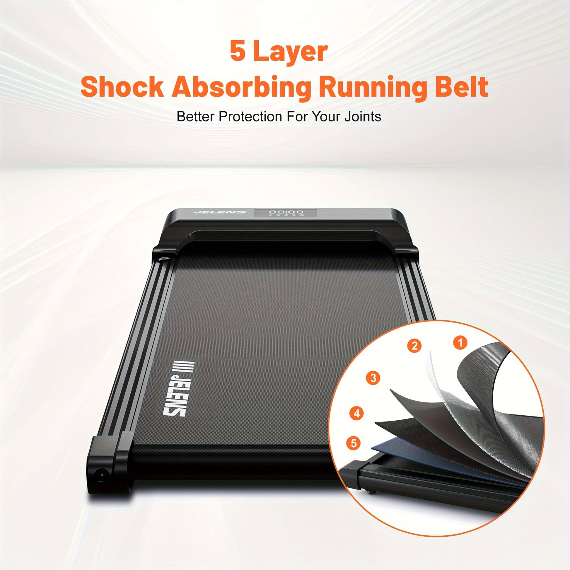 Walking Pad, Under Desk Treadmill for Home Office, 2.5HP Portable Treadmill with Remote Control, Walking Jogging Machine Walking Pad in LED Display - Veloxea