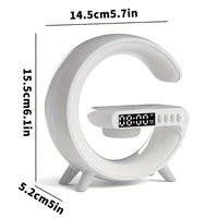 Wireless Speakers With Wireless Fast Charging, Rhythm RGB Light, Bar Smart Light, Sunrise Alarm Clock, Wake Up Light For Bedrooms, Dimmable Table Lamp. - Veloxea