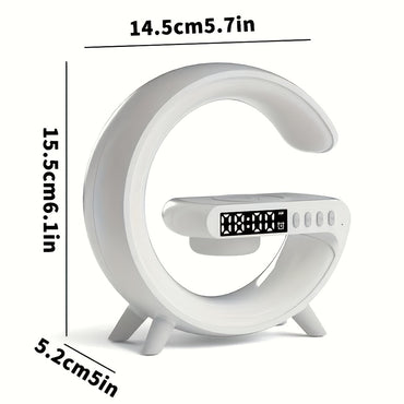 Wireless Speakers With Wireless Fast Charging, Rhythm RGB Light, Bar Smart Light, Sunrise Alarm Clock, Wake Up Light For Bedrooms, Dimmable Table Lamp. - Veloxea