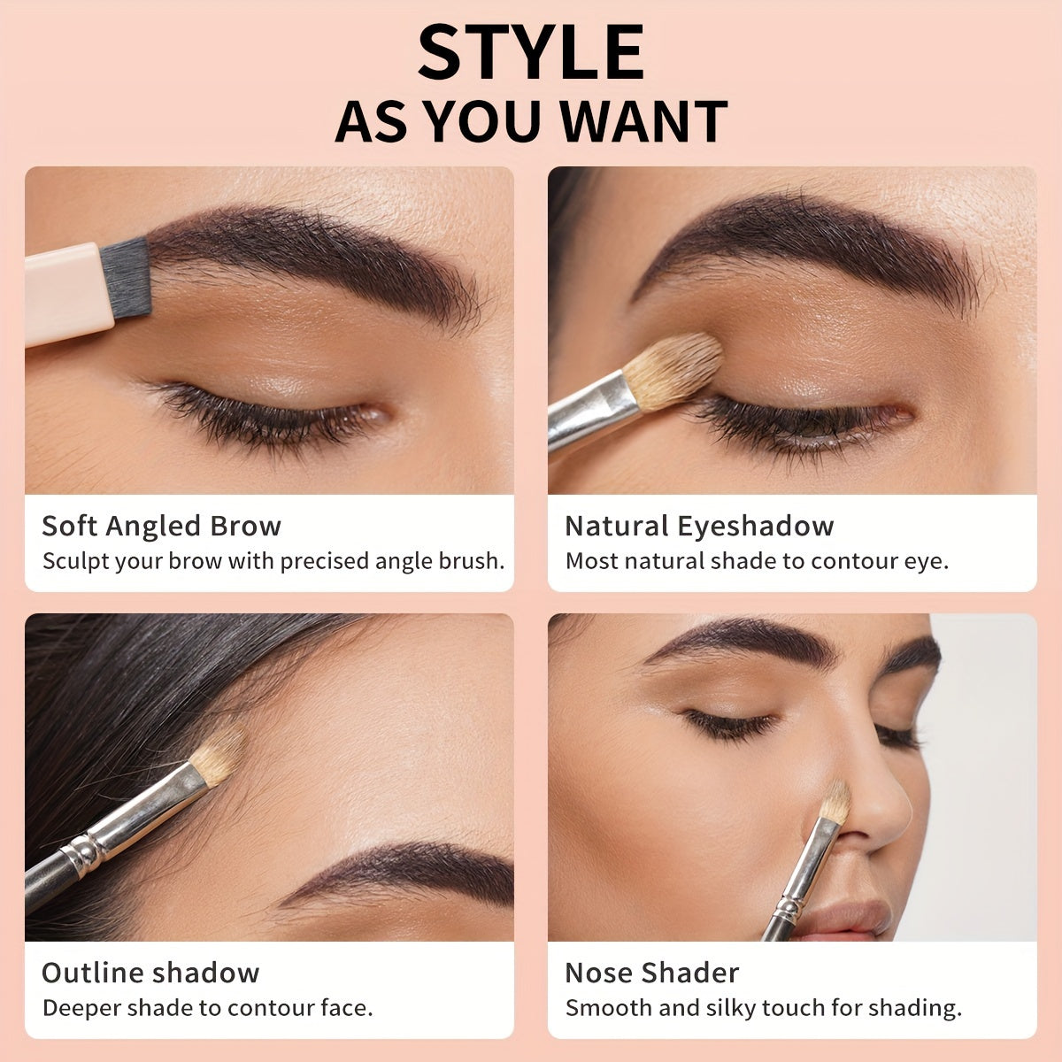 Oulac 2-in-1 Dual Color Eyebrow Powder, Long-Lasting Instant Eyebrow Powder