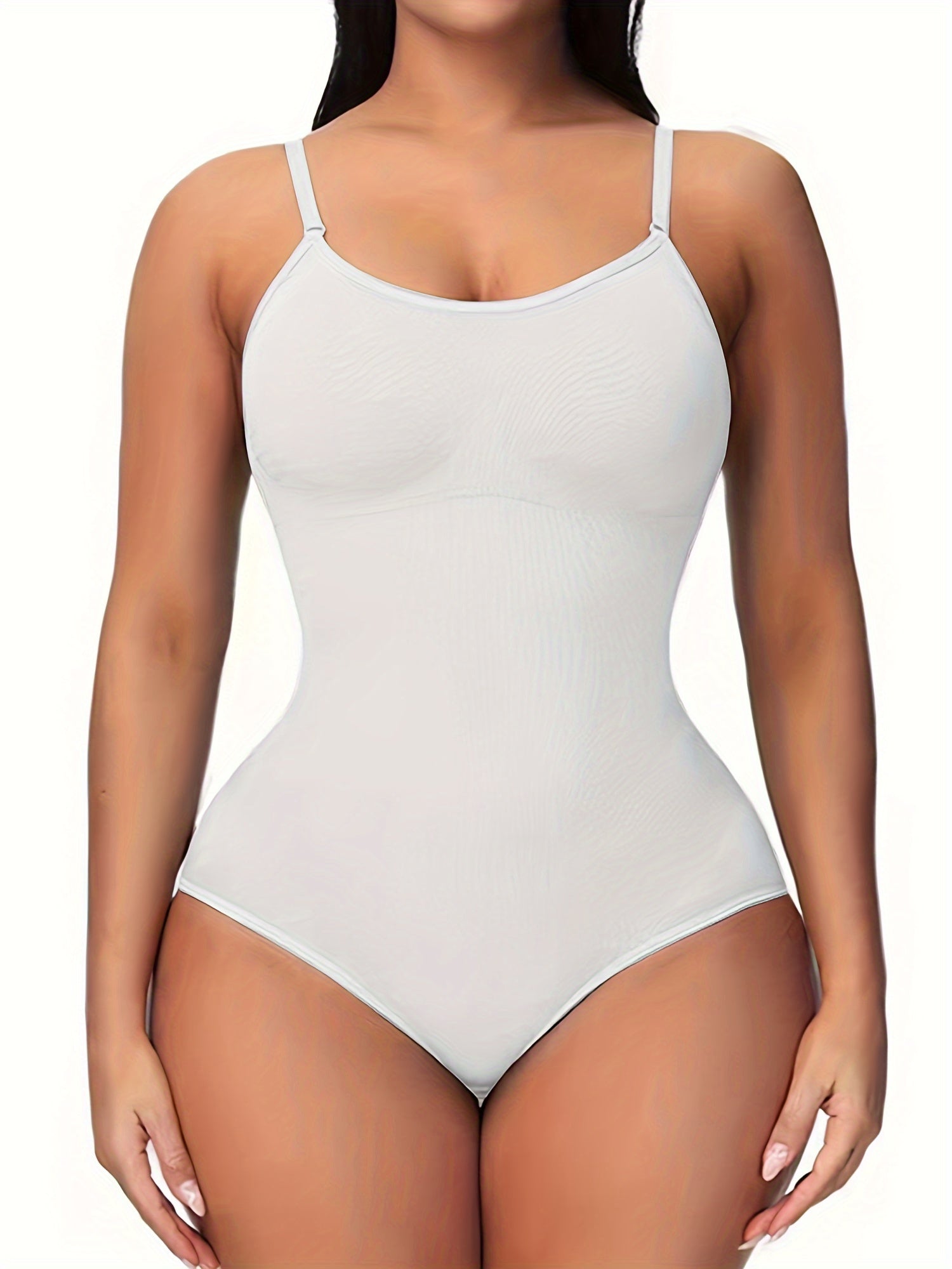 Solid Color Spaghetti Strap Bodysuit, Sexy Backless Slim Fit Bodysuit For Summer, Women's Clothing
