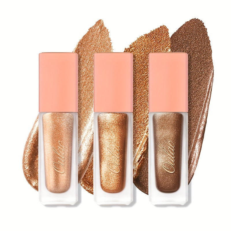Oulac Liquid Eyeshadow 3pcs set, non-sticky one-swipe coverage with a quick-drying and crease-resistant formula for stunning eye looks.