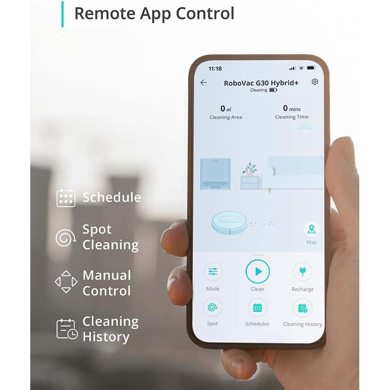 Certified - Refurbished-eufy Clean by Anker, RoboVac G30 Hybrid+, 2-in-1 Sweep and mop, Self-Emptying Robot Vacuum, Dynamic Navigation, Allergy Care, 2000 Pa Strong Suction, Wi-Fi, Carpets and Hard Floors - Veloxea