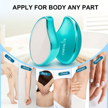 Canvalite Crystal Hair Remover for Women and Men, Fast Painless Magic Crystal Hair Removal Device for Arms Legs Back and Body, Skin Exfoliating Epilators Hair Removal Washable Reusable Portable (Blue) - Veloxea