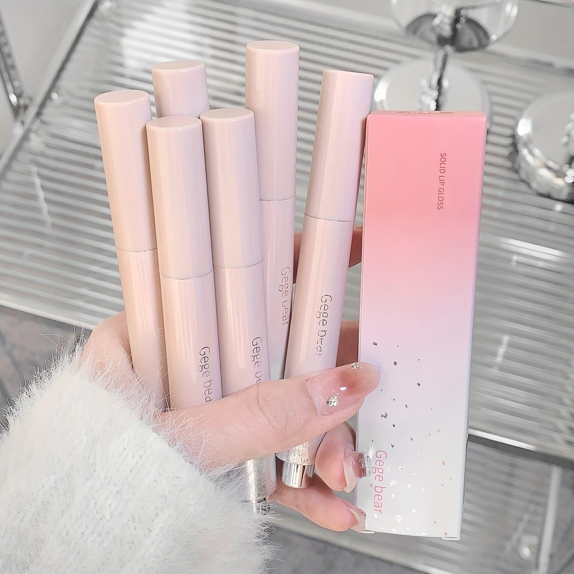 Clear Rotating Tinted Lip Balm, Solid Lipstick Moisturizing Nourishing, For Water Light Mirror Glass Feeing Lip, Can't Rotate Back After Rotating - Veloxea
