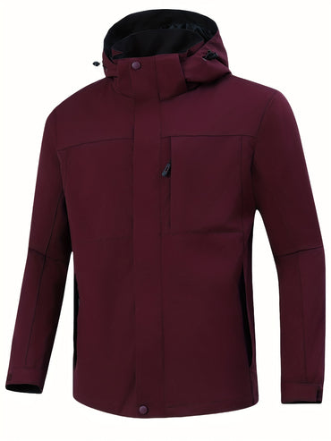 Men's Lightweight Waterproof Rain Jacket, Hooded Shell Outdoor Raincoat Hiking Windbreaker Jacket Coat - Veloxea