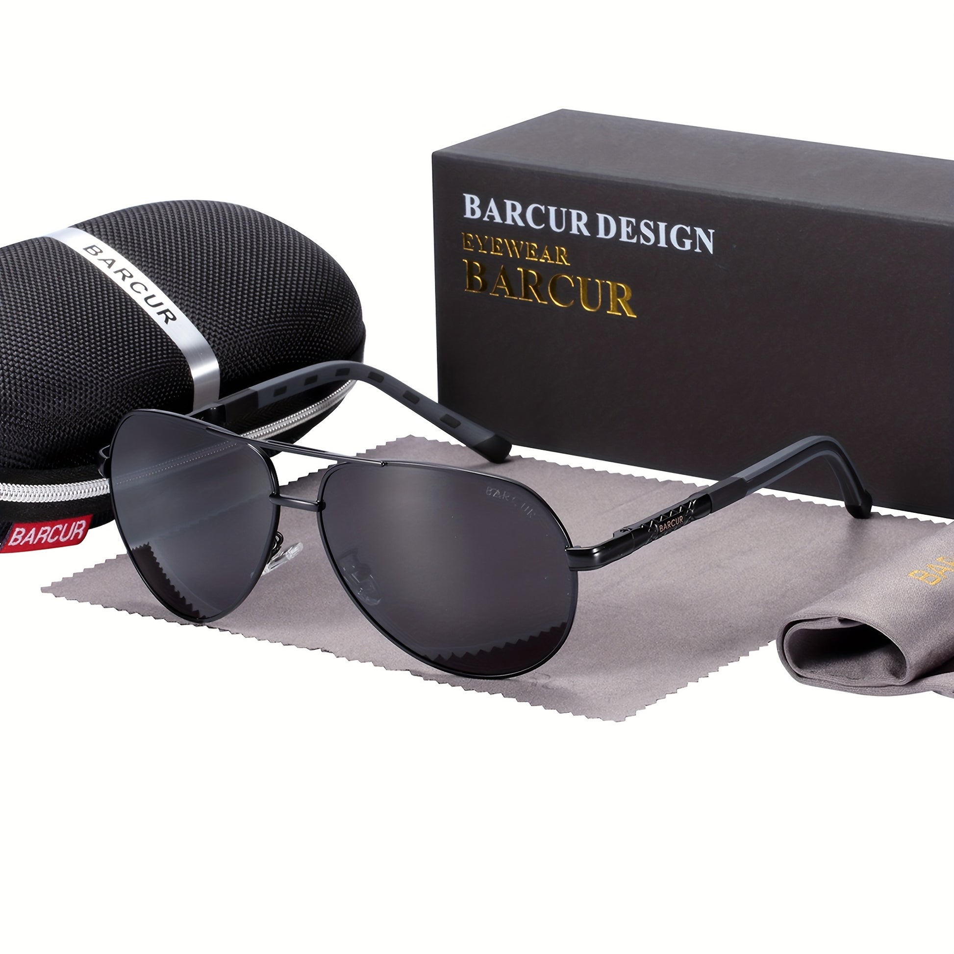 BARCUR Retro Men's Sunglasses Polarized Sunglasses Driving Eyewear UV Protection Protective Sunglasses - Veloxea
