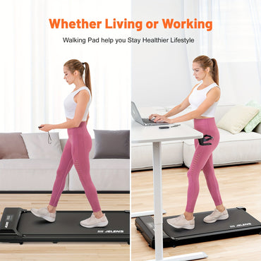 Walking Pad, Under Desk Treadmill for Home Office, 2.5HP Portable Treadmill with Remote Control, Walking Jogging Machine Walking Pad in LED Display - Veloxea