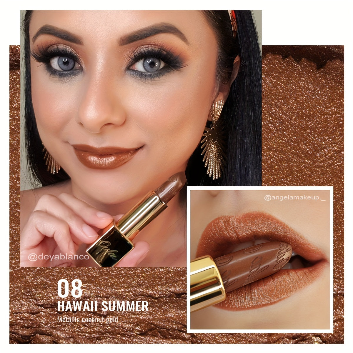 Oulac Metallic Lipstick 3PCS High Impact Lipcolor with Moisturizing Formula, Full-Coverage Lip Color 4.3g X 3PCS