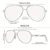 BARCUR Retro Men's Sunglasses Polarized Sunglasses Driving Eyewear UV Protection Protective Sunglasses - Veloxea