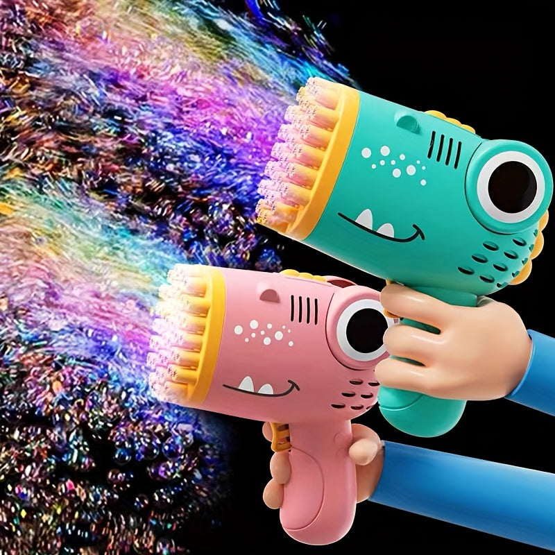 40 Holes Handheld Dinosaur Bubble Machine Fully Automatic Toy Bubble Gun