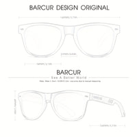 BARCUR, Classic Cool Wooden Temples Sunglasses, UV400 Polarized Sunglasses, For Men Women - Veloxea