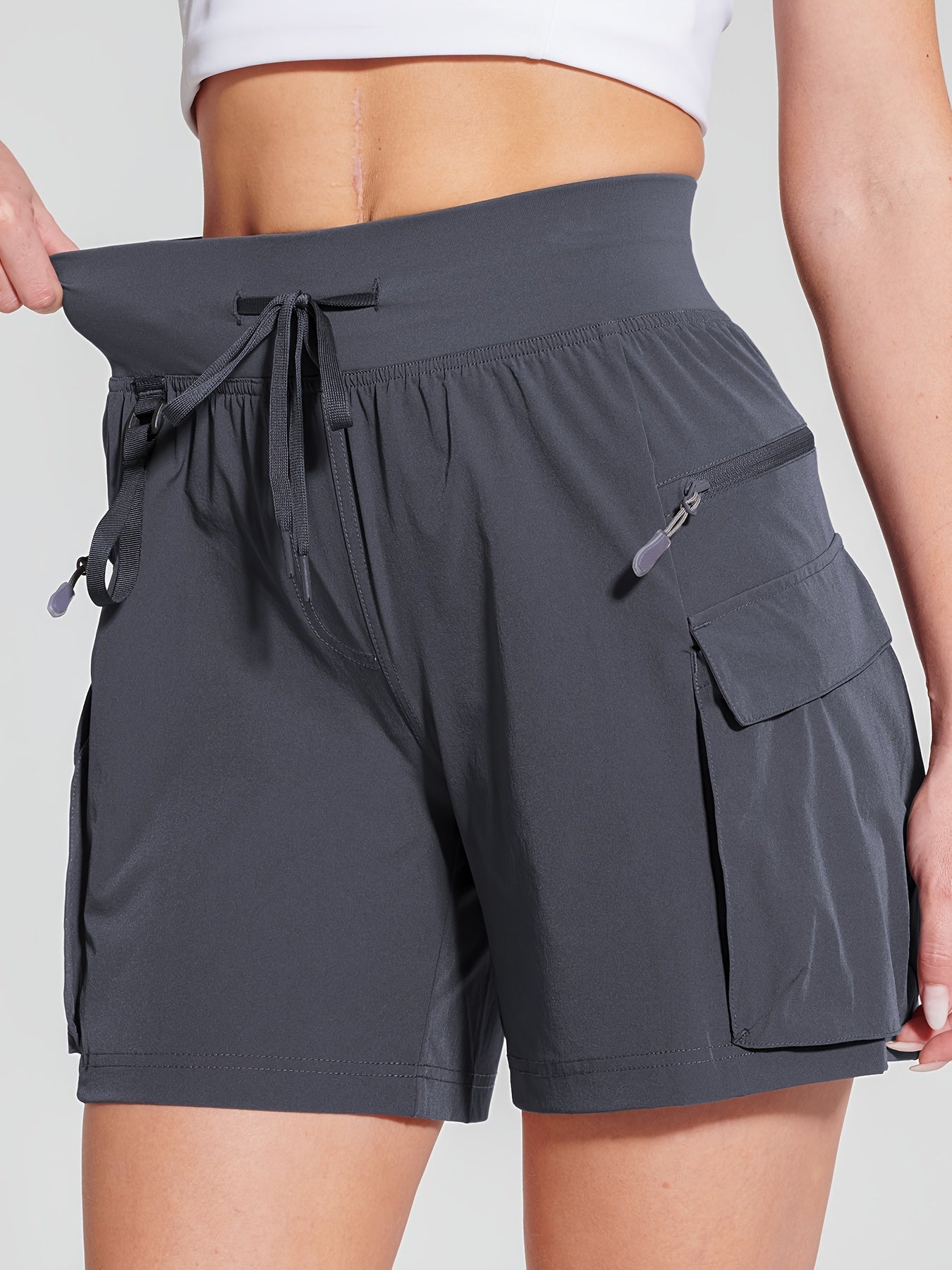 Women's 6" Hiking Cargo Shorts Quick Dry Water Resistant Lightweight with Zipper Pockets UPF 50+ for Women Golf Athletic