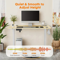 55 inches Standing Desk Adjustable Height Electric Sit Stand Up Desk, Gaming Desk Ergonomic Workstation For Home Office, Cafes, Catering, Event Holding, 4 Colors - Veloxea