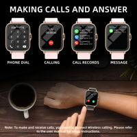 Waterproof Smart Watch, 1.83'' Full Touch Screen Display With Message, Answer Make Call Smartwatch Sleep Monitoring, Sports Pedometer - Veloxea