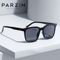 PARZIN, Classic Black Square Fashion Glasses, TR Frame Nylon Lens Polarized Glasses, For Men & Women - Veloxea